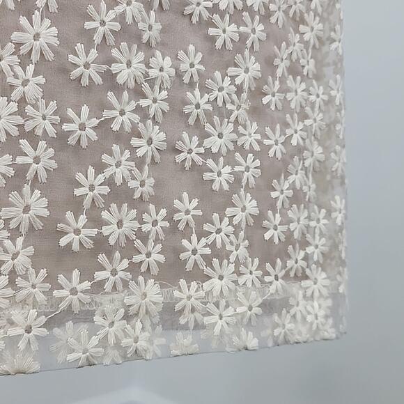 Anna Sui Floral Embroidered Sleeveless Ivory Sheath Dress 0 MINOR FLAWS - Picture 14 of 15